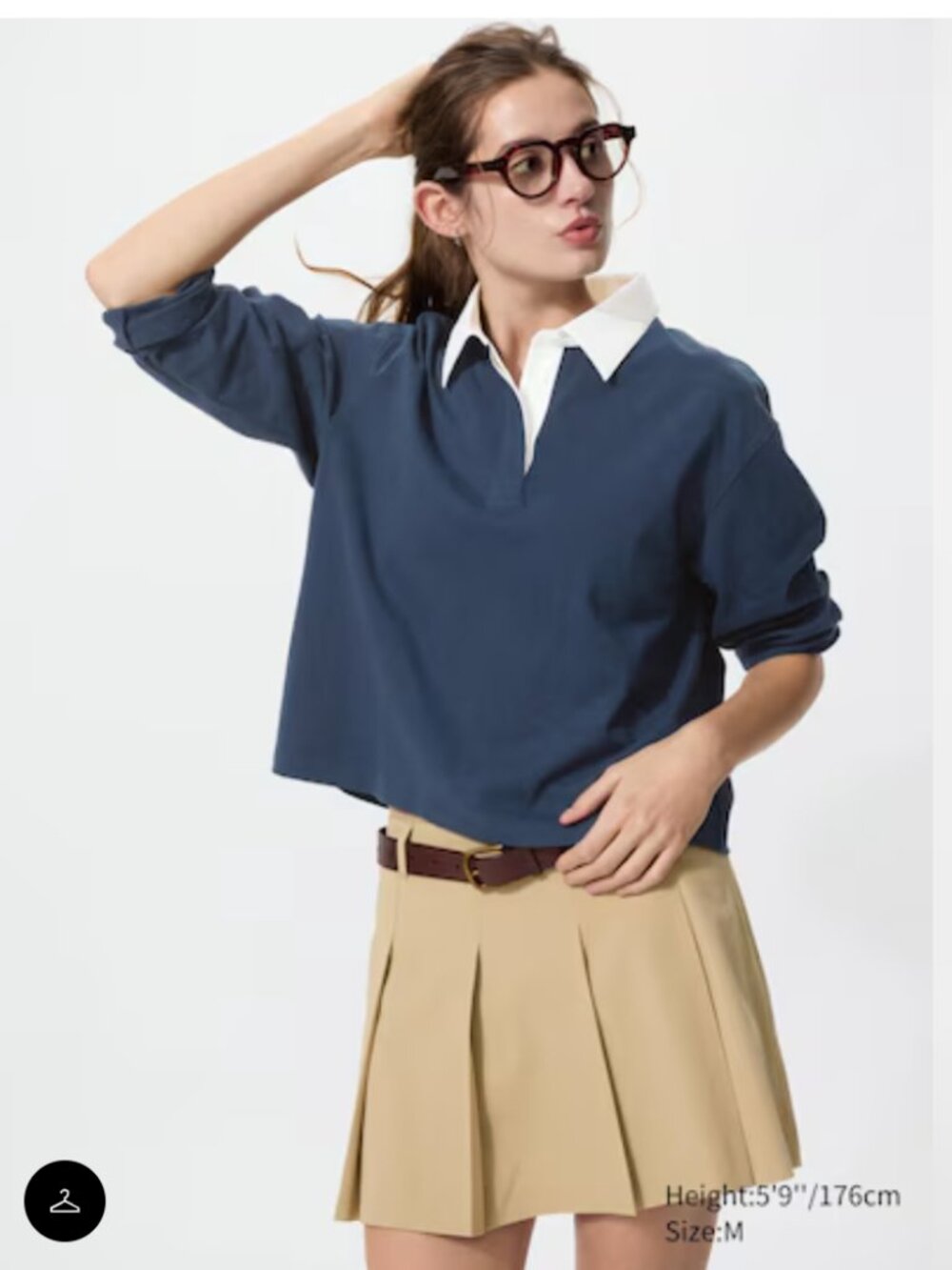 Uniqlo Womens Navy Cotton Polo Shirt Size M, BNWT